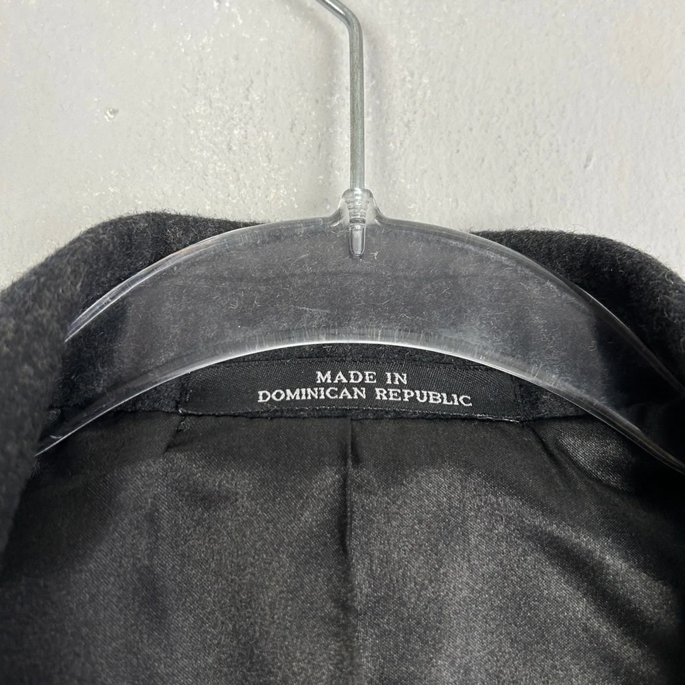 London Fog men's size 42L wool blend long coat dark gray lined - Picture 14 of 16